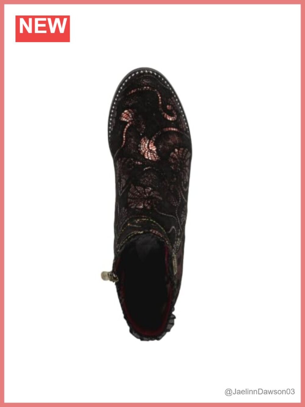 Artistic Metallic & Animal Print Ankle Bootie with Cone Heel - Size 39 - Picture 3 of 6